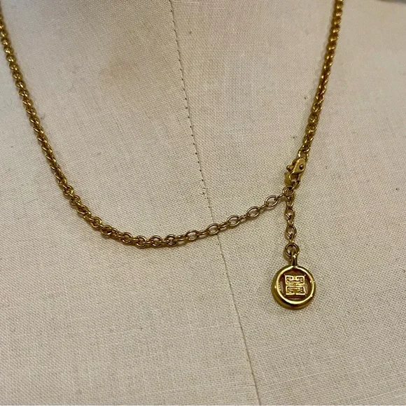 Givenchy Gold and Pearl Sphere Pendant - Picture 4 of 5